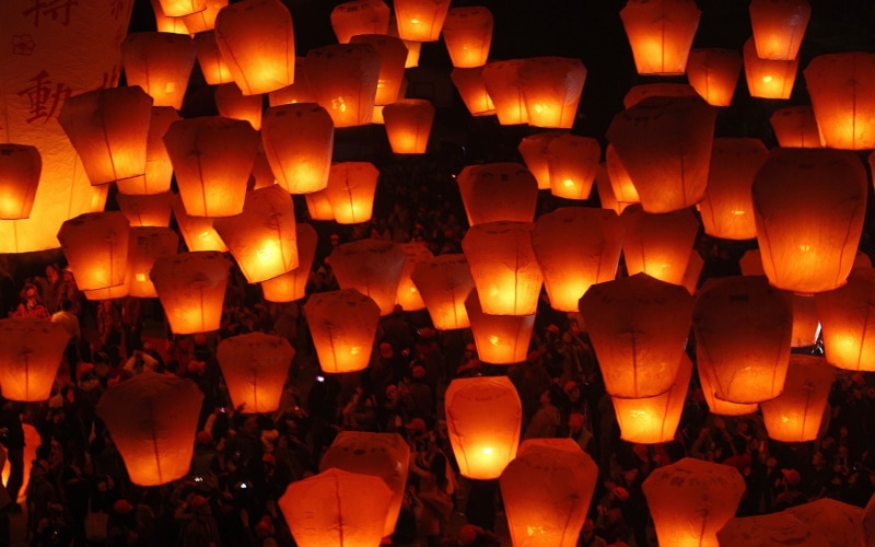 1080P, Festival, Warm, Lantern, Light, Beautiful, Sky