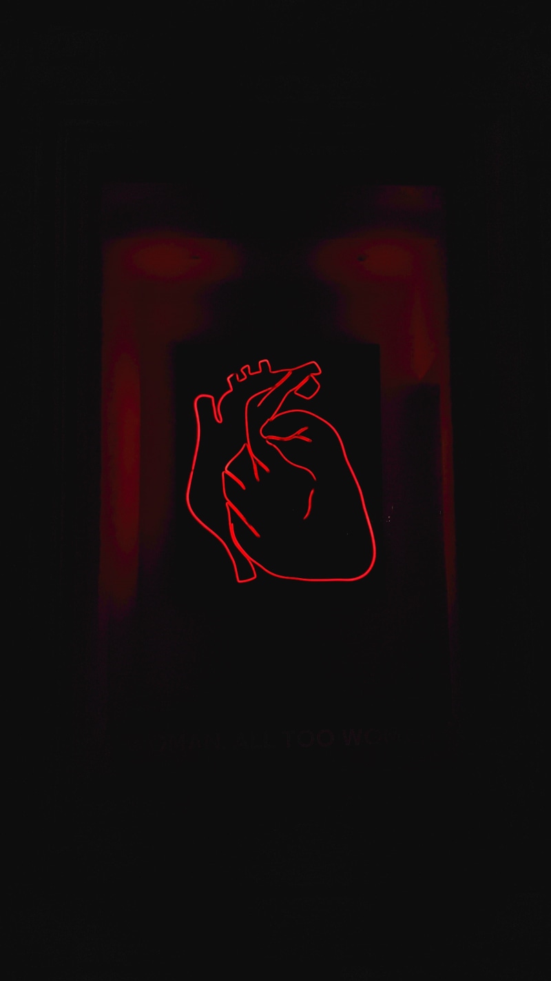heart, portrait, art, vertical, dark, abstract, black, symbol, neon, backgrounds, phone, love, woman, iphone, vector, neon sign