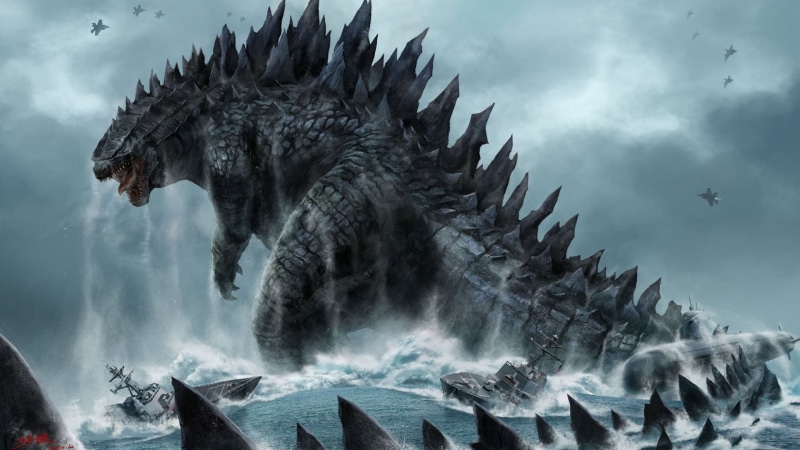 animals in the wild, ominous, boat, science, giant, power in nature, fantasy art, water, spooky, Godzilla, power, sign, creature, animal themes