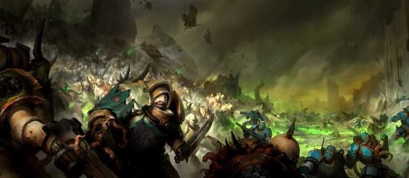2K, Death Guard, chaos, Warhammer 40 000, demon, Nurgle, plate