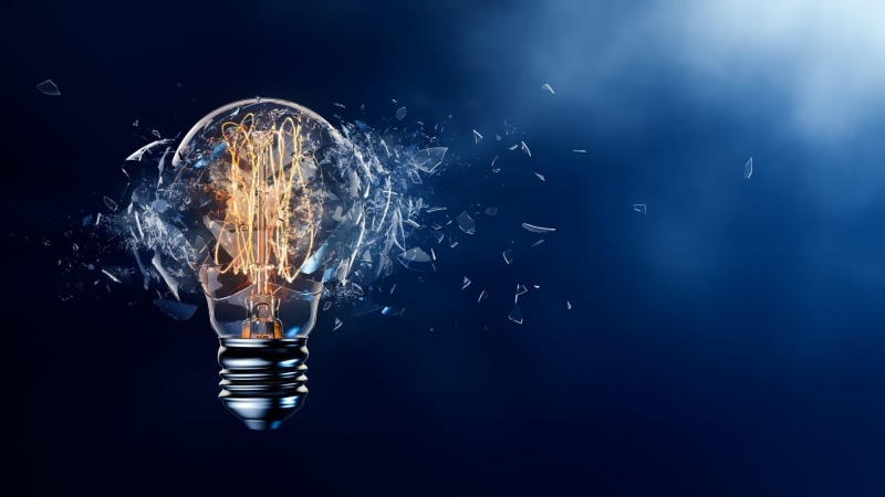 black background, electricity, nature, lighting equipment, excitement, illustration, digital art, breaking, light bulb, 1080P, sparks, filament, blue