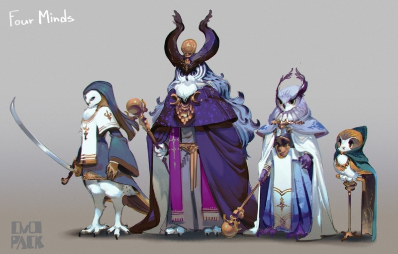 birds, talons, Anthro, clothing, representation, sculpture, male likeness, owl, artwork, costume, sword, architecture, full length, creativity, staff, festival