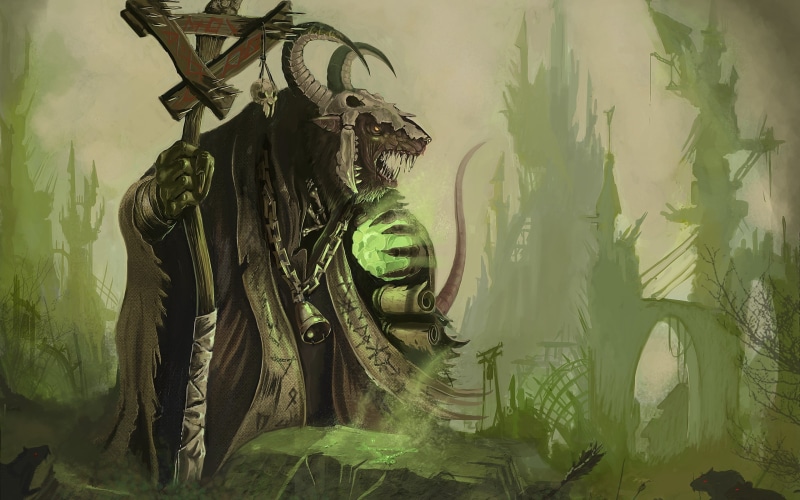 horns, art, rats, Skulls, skaven, 2K, warhammer, artwork, fantasy, x, staff, hd