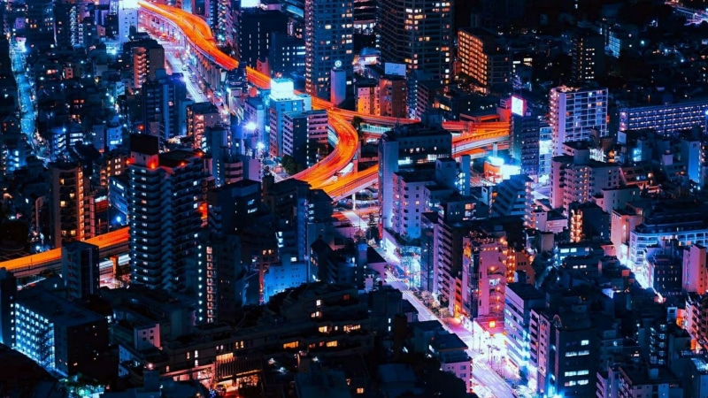 crowded, city, 1080P, building exterior, tall - high, modern, illuminated, metropolis, neon lights, neon, metropolitan area, skyline, nightlife, transportation