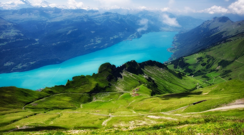 sky, cloud - sky, nature, day, green color, idyllic, non-urban scene, switzerland 4k mac desktop, beauty in nature, landscape, 2K, grass, mountain peak