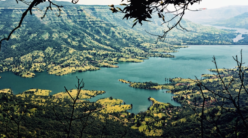 surrounded, landscape, no people, high angle view, growth, gorge, valley, luckarto, non-urban scene, lake, tree, outdoors, day, indium, fantasy, rivendell