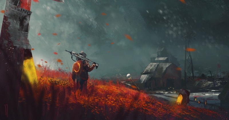 landscape, night, incidental people, evil, science fiction, base, 1080P, holding, person, outdoors, sign, halloween, smoke - Physical Structure, sword