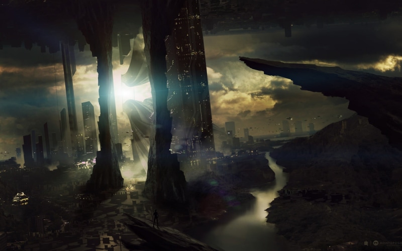 built structure, scenics, digital composite, famous Place, dark, mystery, travel destinations, night, horror, cloud - sky, reflection, sky, metropolitan