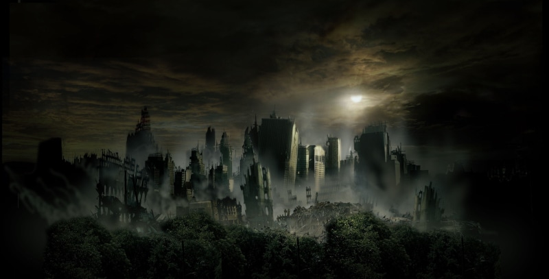  concrete, landscape, panoramic, cloud - Sky, halloween, cemetery, nature, scenics - nature, travel destinations, skyscrapers, plant, dark, sunset
