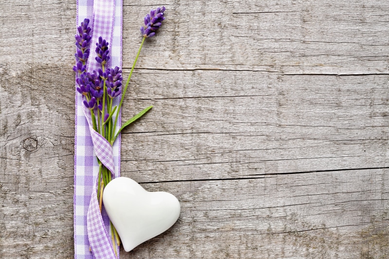 celebration, gift, lavender, table, wedding, outdoors, plant, beauty in nature, high angle view, growth, old-fashioned, greeting Card, love, white, symbol