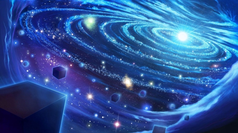 light, star, 1080P, digital art, space, purple, teal, blue, galaxy, universe, 1920x1080