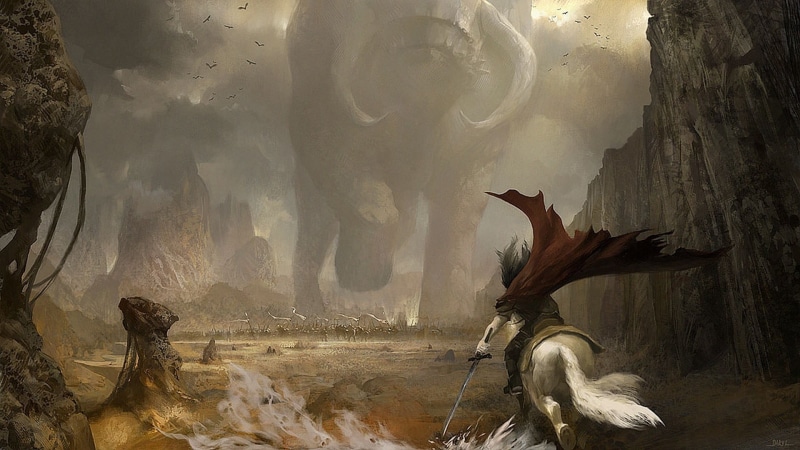 spirituality, sword, no people, spread wings, digital art, animal themes, vertebrate, magic, day, holding, fantasy, horse, digital composite, animal, fantasy art