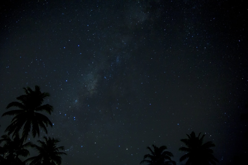 outdoors, space and astronomy, galaxy, cosmic, no people, palm, coconut, starlight, constellation, star - Space, beauty in nature, science, scenics - nature