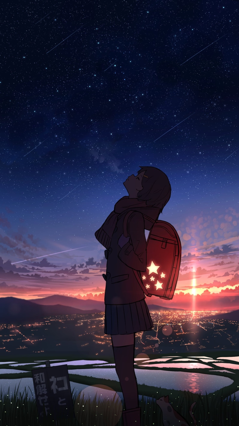 sunset, starscape, 2K