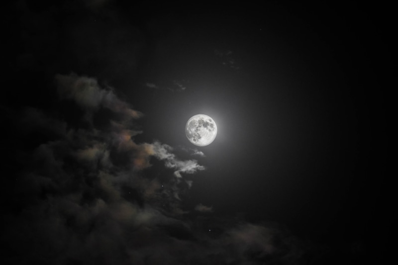 moon rays, starscape, nature, night, 5K