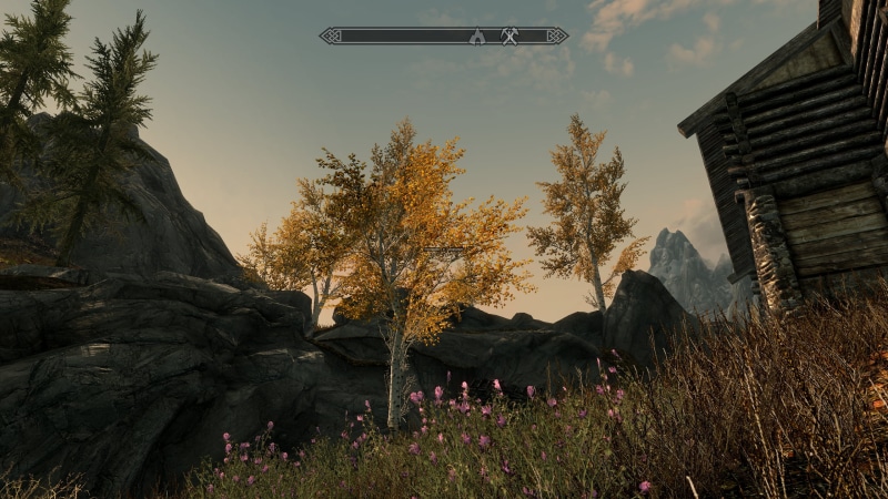 universe, landscape, 2K, Bethesda Softworks, city, field, statue, dragon, water, mountains, aurorae, moon rays, green, torch lamp, space, fire, The Elder Scrolls V: Skyrim