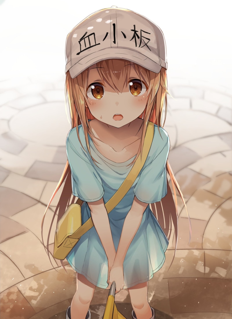 cells, 1080P, loli, blush, Platelet-chan, children, long hair, Hataraku Saibou, anime girls
