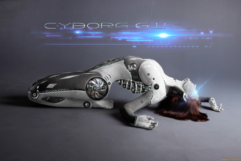 science fiction, digital art, 1080P, robot, cyborg