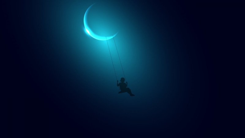 unrecognizable person, real people, nature, child, sea, 1080P, adventure, low angle view, scuba diving, night, sport, exploration, swing, water