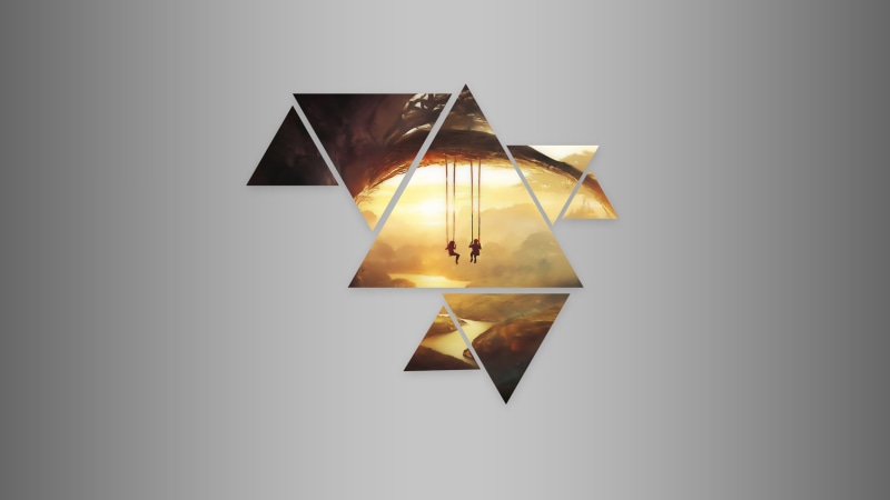 swings, 2K, sky, simple background, sunset, triangle, abstract