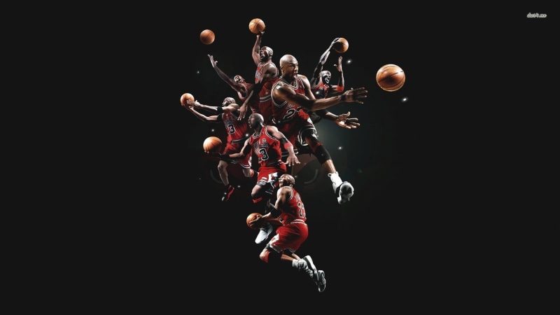 mid adult, large group of people, males, black background, young adult, studio shot, group of people, Chicago Bulls, men, michael, indoors, full length