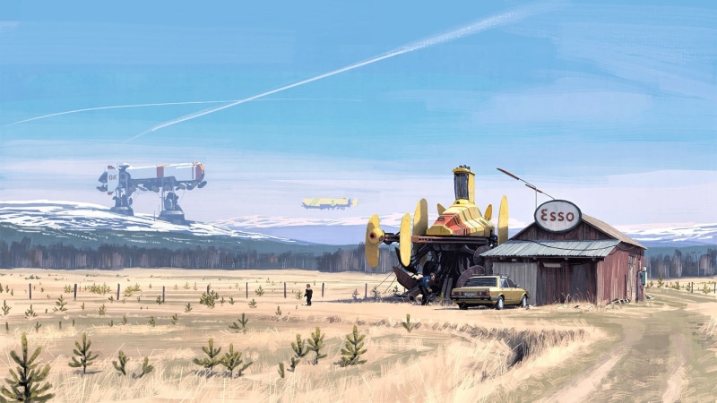 games, x, art, hd, digital, zelda, lenhag, video, 1920x1080 px, simon, Simon Stålenhag, st, fiction, spaceship, digital art, science, science fiction, 1080P