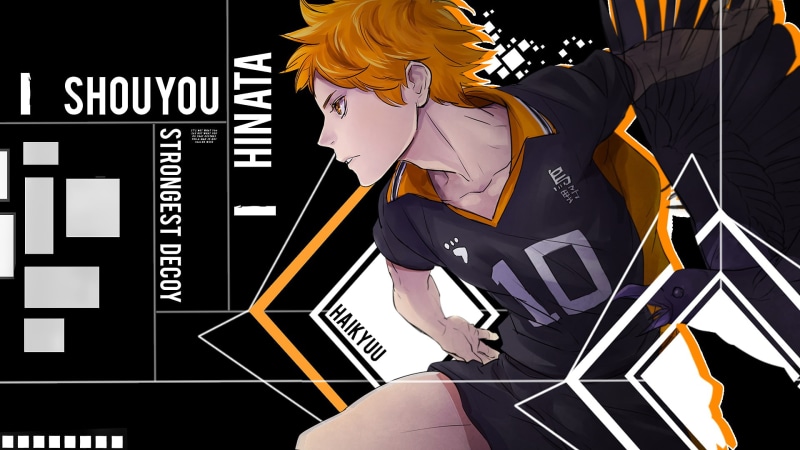 yellow, 1080P, women, Haikyuu!!, lifestyles, communication, western script, one person, text, business, young adult, black background, three quarter length
