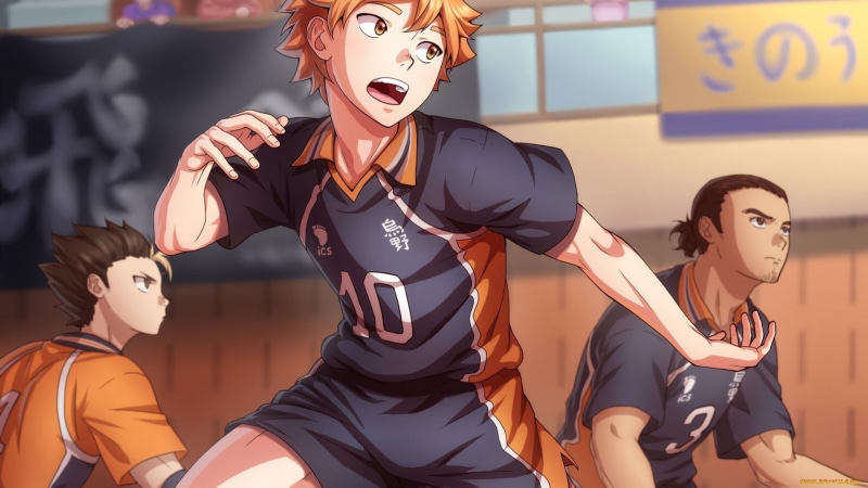 Haikyuu, Azumane Asahi, Hinata Shouyou, anime, Nishinoya Yuu, Haikyuu!!, 1080P