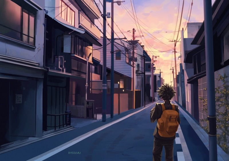 1080P, Boku no Hero Academia, landscape, Boku no hero, Midoriya Izuku, Izuku Midoriya, anime