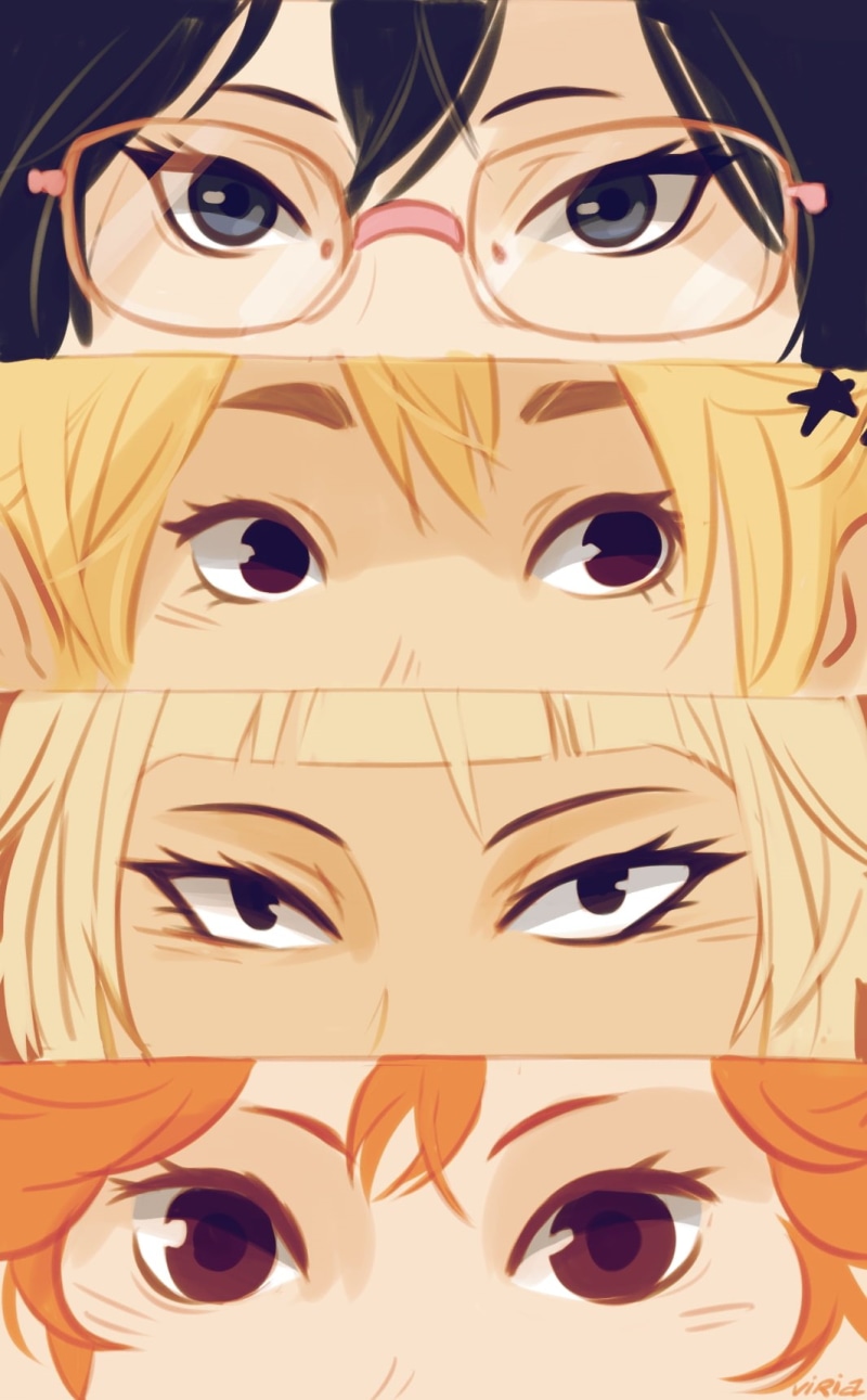720P, anime girls, Yachi Hitoka, Haikyuu!!, Shimizu Kiyoko, Hinata Shouyou