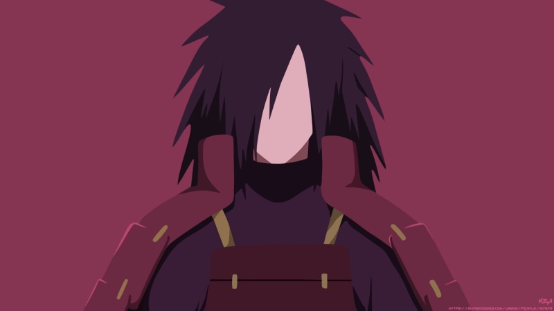 Anime, Minimalist, Madara Uchiha, 1080P, Uchiha Clan, Black Hair, Naruto, Boy