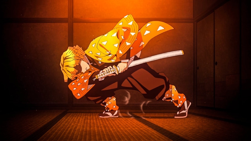 Blonde, Anime, Zenitsu Agatsuma, Katana, Boy, Demon Slayer: Kimetsu no Yaiba, Weapon, Kimetsu no Yaiba, 1080P