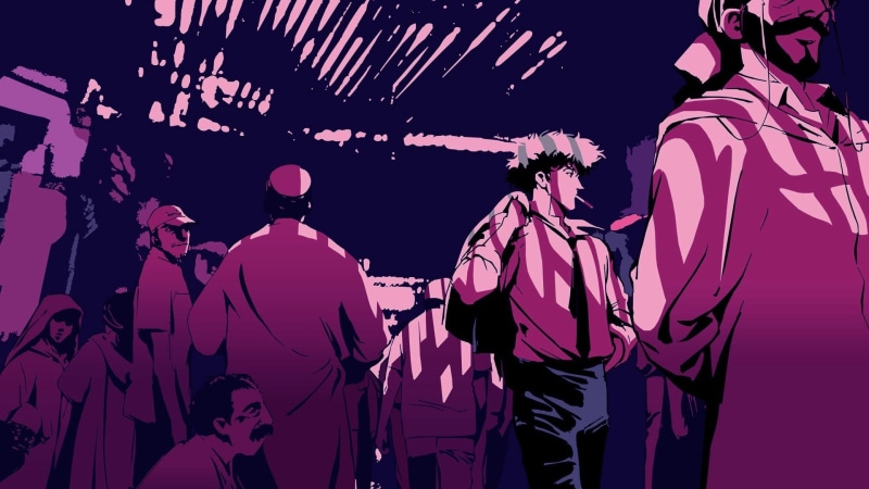 Cowboy Bebop, artwork, anime, 1080P, Spike Spiegel, smoking, anime boys