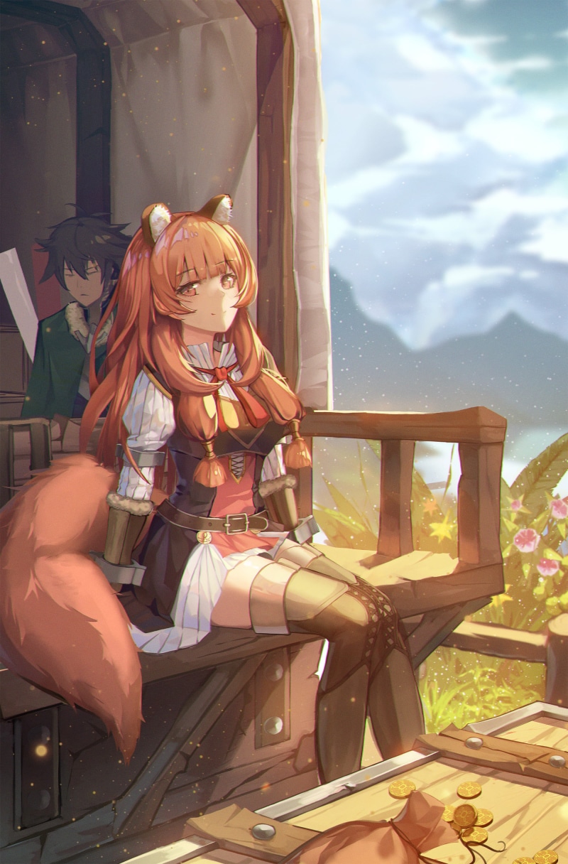 long hair, anime girls, anime boys, short hair, 2D, Raphtalia, animal ears, fan art, brunette, looking at viewer, Tate no Yuusha no Nariagari, tail, 2K