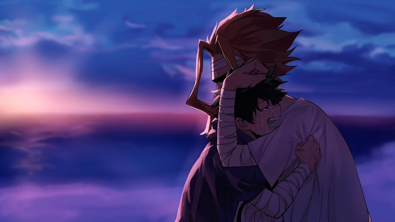 Toshinori Yagi, My Hero Academia, Injured, Crying, Boy, All Might, Green Hair, 1080P, Anime, Izuku Midoriya, Man