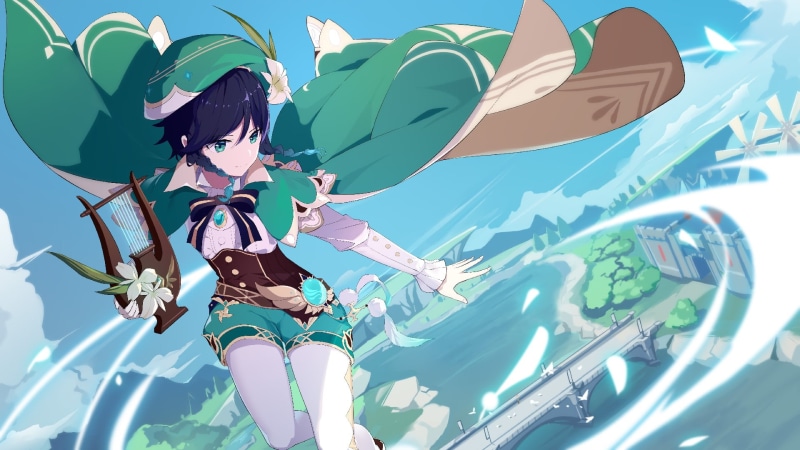 Venti (Genshin Impact), 1080P, Genshin Impact, anime boys
