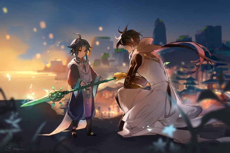Zhongli (Genshin Impact), anime boys, Xiao(Genshin Impact), Genshin Impact, 4K