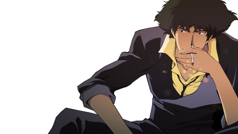 young women, bebop, women, 1080P, young adult, spigel, studio shot, looking, real people, clothing, sky, Spike Spiegel, glasses, anime boys, white background