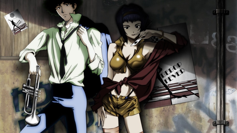 1080P, retail display, no people, day, anime, retail, white skin, indoors, Spike Spiegel, man, Faye Valentine, building, fan art, mannequin, representation