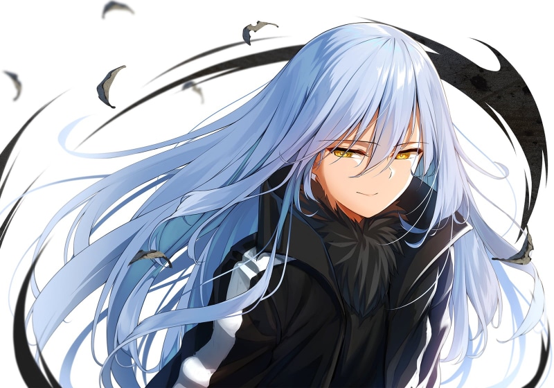 720P, yellow eyes, Male, blue hair, long hair, Tensei Shitara Slime Datta Ken