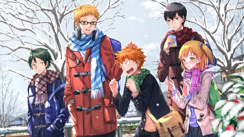 Yamaguchi Tadashi, 1080P, Hinata Shouyou, Kageyama Tobio, Tsukishima Kei, snow, Haikyuu, Yachi Hitoka