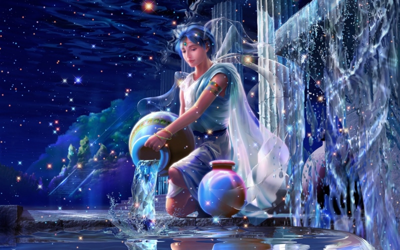 illustration, fun, water, crystal columns, digital composite, motion, splashing, adult, one Person, night, young Adult, jar, casual clothing, outdoors