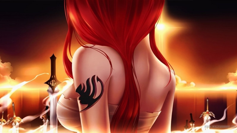 Fairy Tail, anime, fairy, hd, erza, 1080P, Scarlet Erza, art, x, tail, girls, scarlet