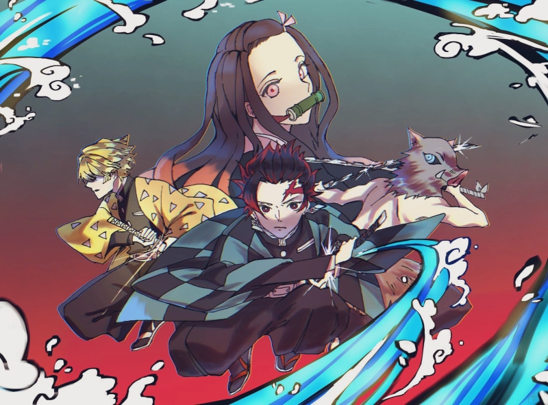 Anime, 1080P, Nezuko Kamado, Tanjirou Kamado, Demon Slayer: Kimetsu no Yaiba, Zenitsu Agatsuma, Inosuke Hashibira