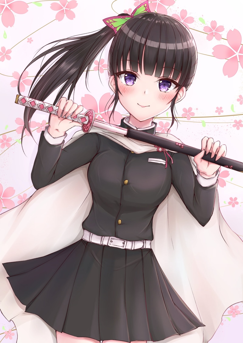 katana, Kanao Tsuyuri, 2K, Kimetsu no Yaiba, anime girls