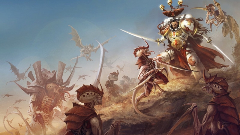 space marines, xenos, Warhammer 40 000, White Scars, battle, tyranids, 1080P