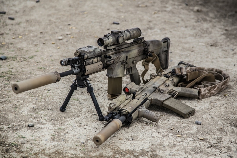 technology, fighting, machine gun, gun, conflict, 1080P, weapon, no people, surveillance, high angle view, government, outdoors, communication, ammunition