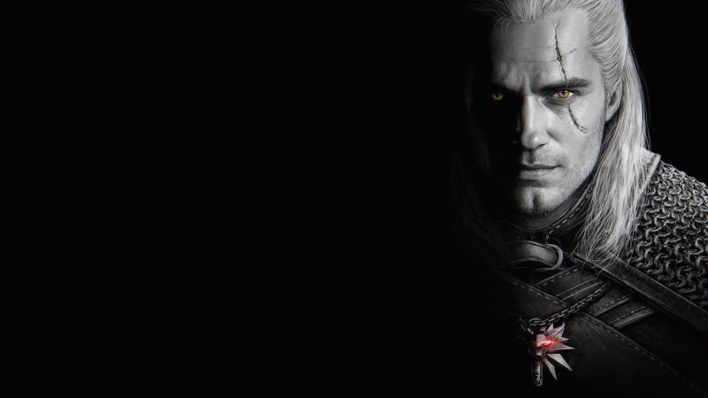 male, 1080P, black background, 2019, The Witcher, scar, look