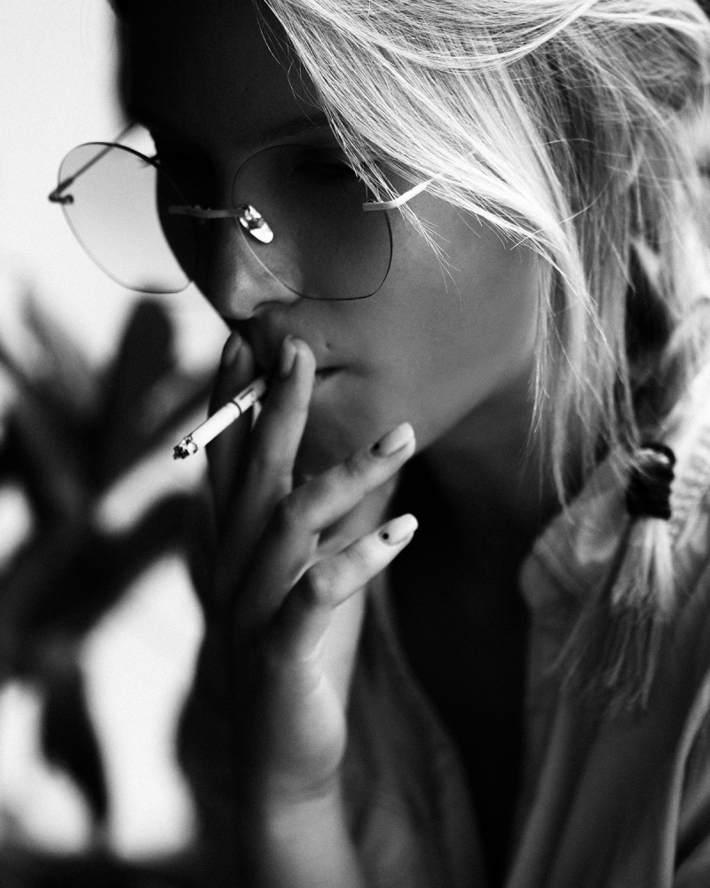 hand, model, Aleksey Trifonov, indoors, 720P, blond hair, portrait, headshot, hairstyle, close-up, human hair, hair, fashion, monochrome, human body part