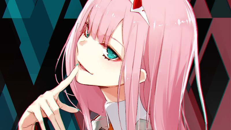 pink hair, 4K, anime, Darling in the FranXX, blue eyes, Zero Two (Darling in the FranXX), anime girls